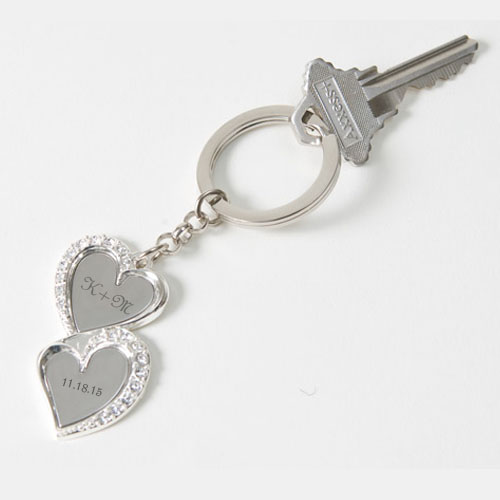 Double Heart Key Ring: Engraved Gift Collection
